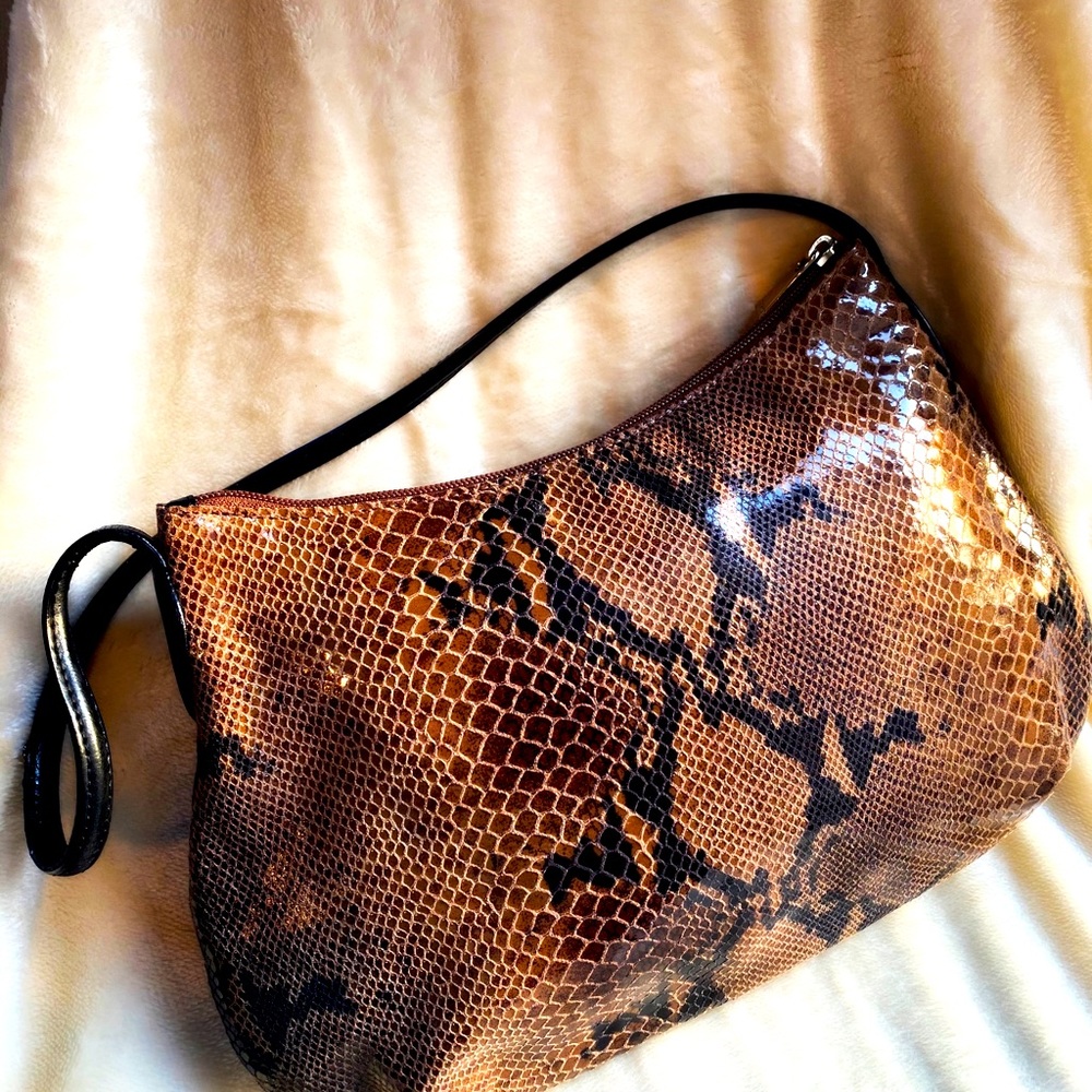 Desmo Brown Python Shoulder Bag - image 3